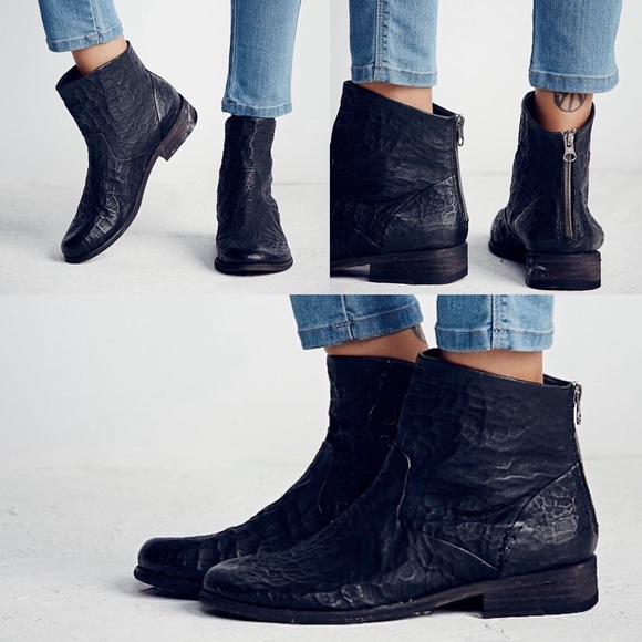 Free People Shoes - NEW Granada Ankle Boots Leather Black 39 Zipper